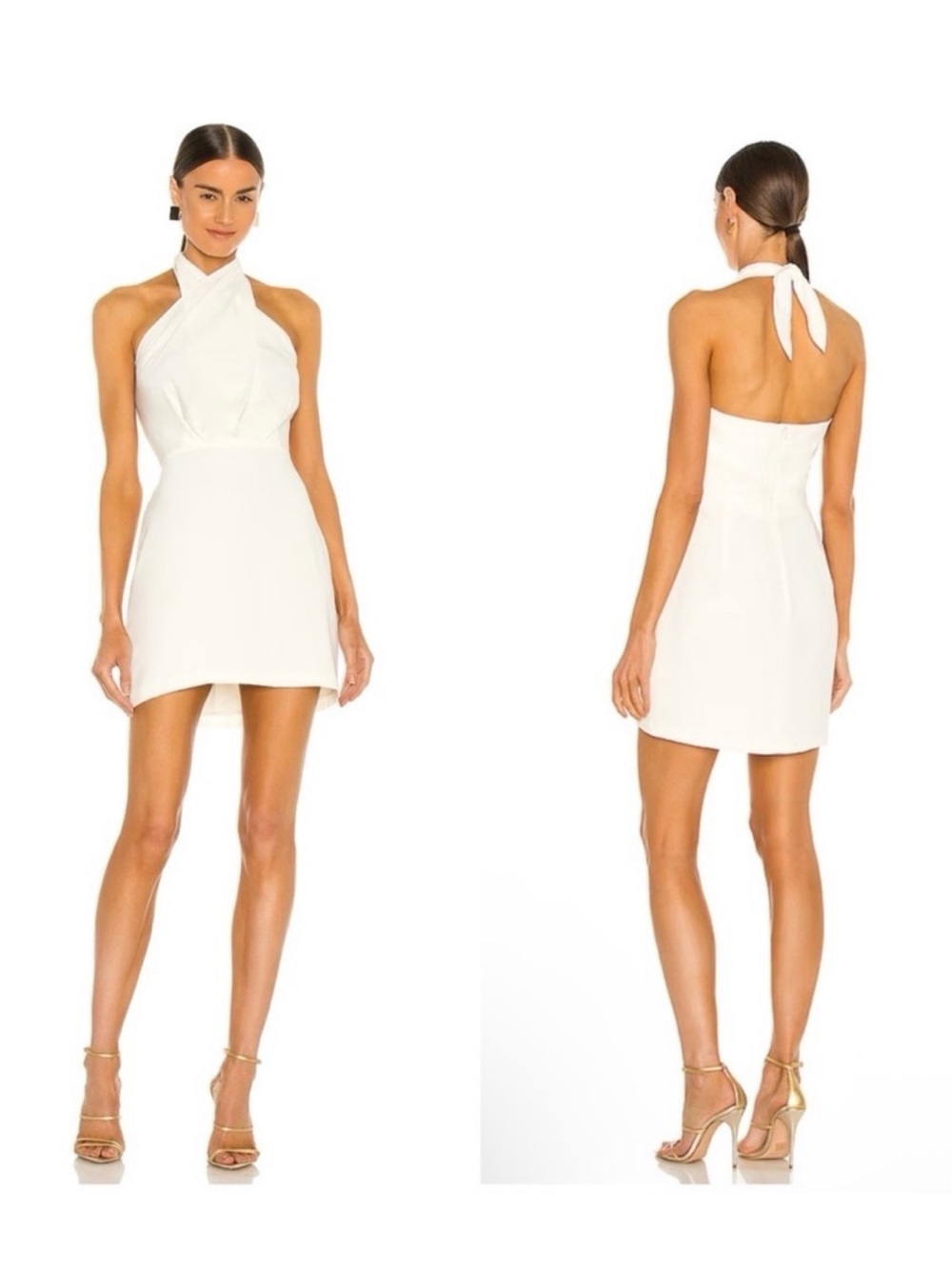 Amanda Uprichard White Halter Mini Dress